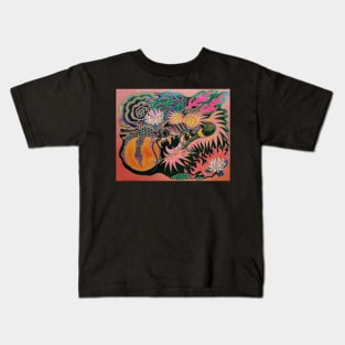 Neon Dragon With 4 Elements Variant 1 Kids T-Shirt